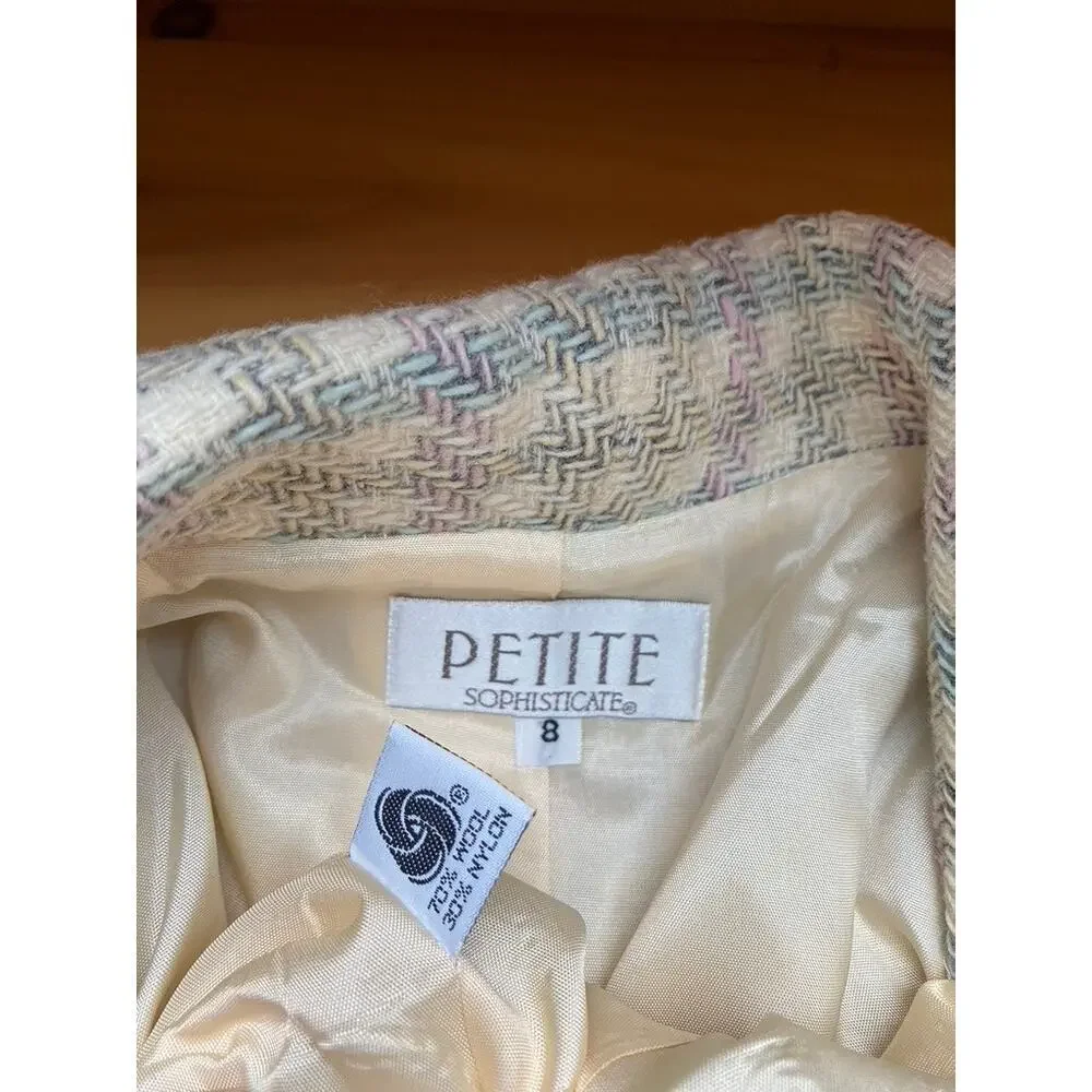 Plaid Blazer Wool Vintage Pastel